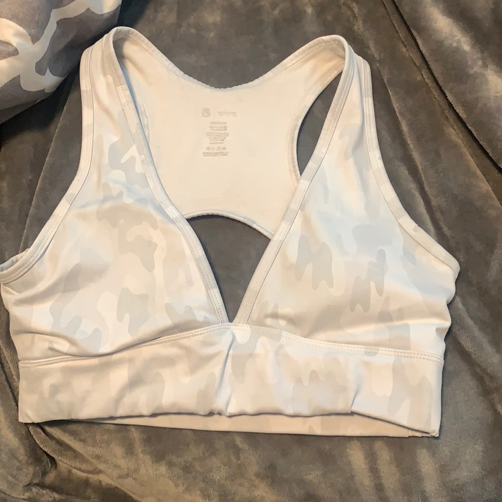 BuffBunny White Camo Sports Bra